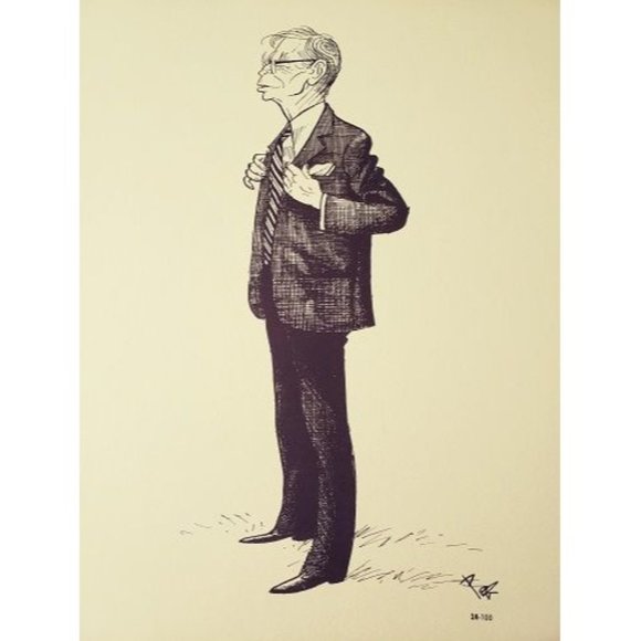 Equestrian Caricature 1970's PEB  Art Print # 14-100 Gerard S. Smith Bellocq 14" - Picture 1 of 2